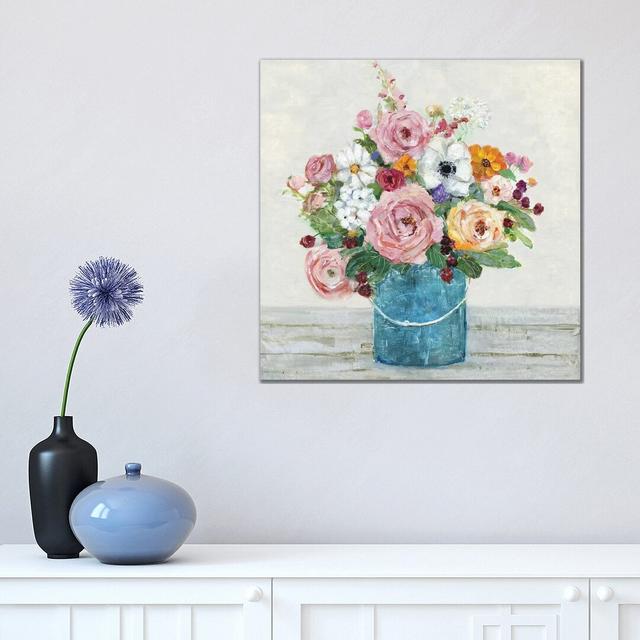 Cottage Garden II by Sally Swatland - Wrapped Canvas Painting ClassicLiving Size: 45.72cm H x 45.72cm W x 3.81cm D on Productcaster.