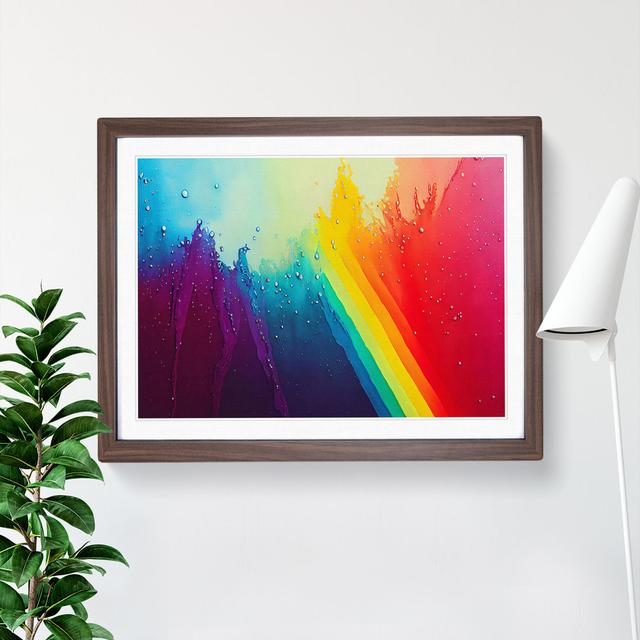 Painted Rainbow - Picture Frame Painting Metro Lane Size: 46cm H x 64cm W x 2cm D, Format: Walnut Framed on Productcaster.