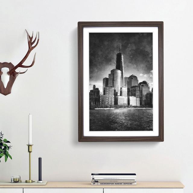 Freedom Tower in New York City - Picture Frame Painting Print East Urban Home Size: 33cm H x 24cm W x 2cm D, Frame Option: Walnut Framed on Productcaster.