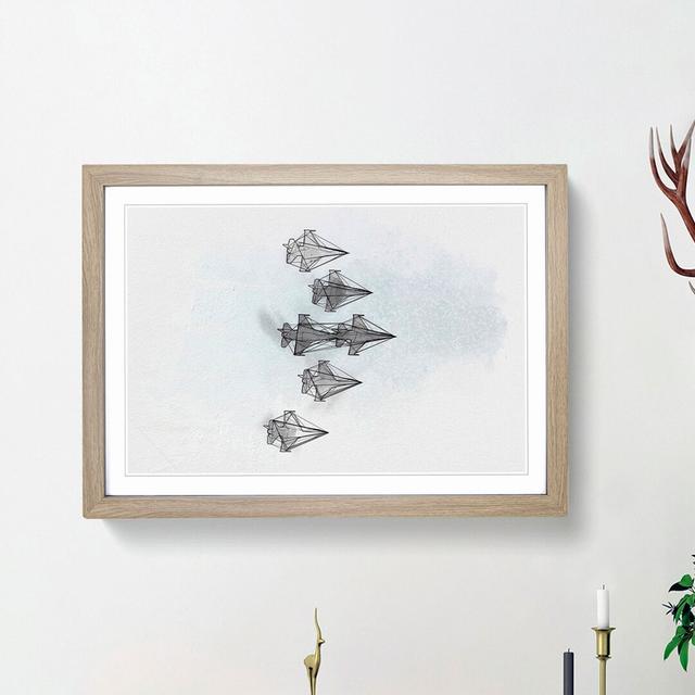 U.S. Air Force Thunderbird Jets in Abstract - Picture Frame Graphic Art Print East Urban Home Frame Option: Oak Framed, Size: 36cm H x 48cm W x 2cm D on Productcaster.