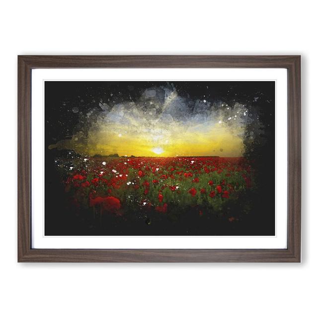 Field of Poppies Vol.3 - Picture Frame Graphic Art East Urban Home Frame Option: Walnut Framed, Size: 27cm H x 36cm W x 2cm D on Productcaster.