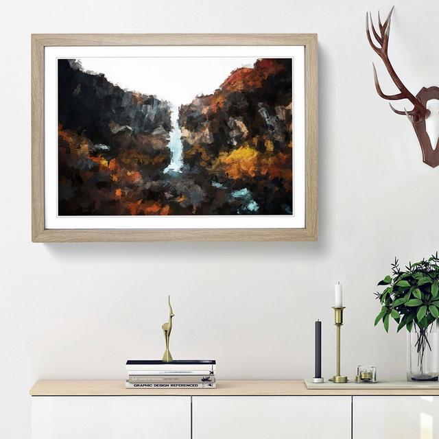 Svartifoss Waterfall in Iceland in Abstract - Picture Frame Painting Print East Urban Home Frame Option: Oak Framed, Size: 62cm H x 87cm W x 2cm D on Productcaster.