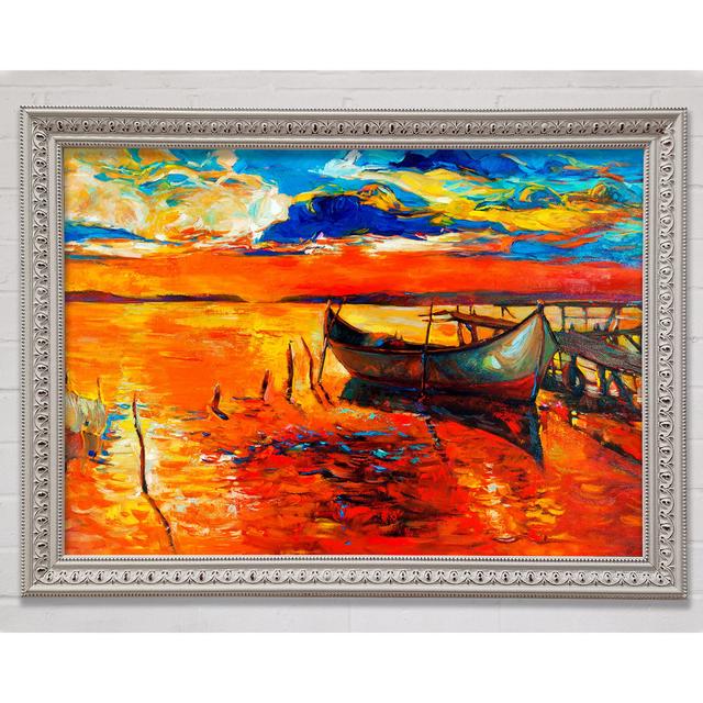 Fire Orange Waters Framed Print Bright Star Size: 84.1cm H x 118.9cm W x 3cm D on Productcaster.