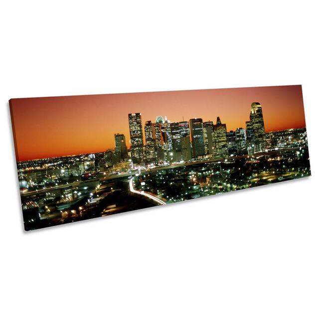 Dallas Texas City Skyline - Wrapped Canvas Panoramic Print 17 Stories Size: 40.64cm H x 121.92cm W x 2cm D on Productcaster.