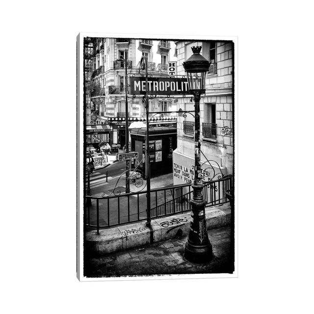 Black Montmartre Series - Paris Metro by Philippe Hugonnard - Wrapped Canvas Print Latitude Run Size: 30.48cm H x 20.32cm W x 1.91cm D on Productcaster.