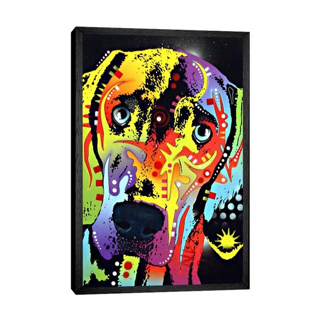 Weimaraner by Dean Russo - Graphic Art Print on Canvas East Urban Home Size: 66.04cm H x 45.72cm W x 3.81cm D, Frame Option: Black Framed on Productcaster.