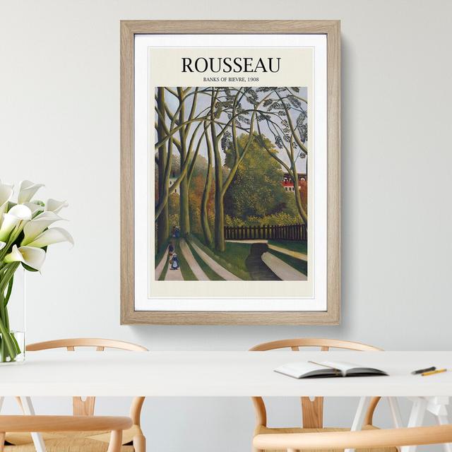 The Banks of the Bievre by Henri Rousseau - Picture Frame Painting East Urban Home Frame Option: Oak Framed, Size: 48cm H x 36cm W x 2cm D on Productcaster.