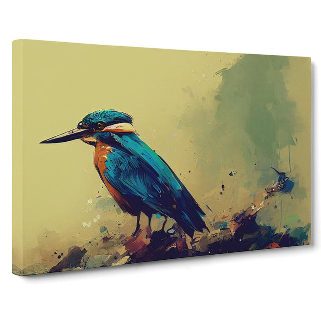 Kingfisher Bird Vol.8 - Wrapped Canvas Painting Marlow Home Co. Size: 35cm H x 50cm W x 3cm D on Productcaster.