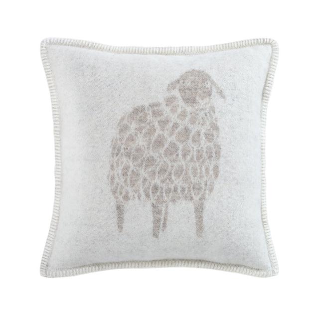 Evered Square Throw Pillow Cover Brambly Cottage Colour: Soft Brown/Off White on Productcaster.