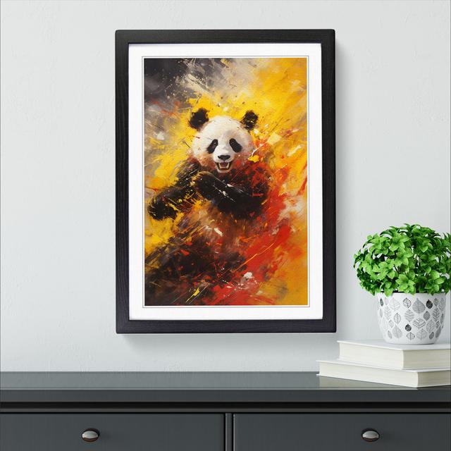 Panda Action - Single Picture Frame Print on Wood World Menagerie Format: Black Framed, Size: 34cm H x 25cm W x 2" D on Productcaster.