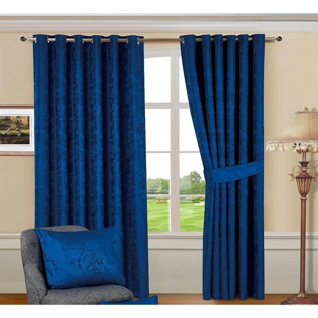 Tremblay Cotton Blend Room Darkening Grommet / Eyelet Curtain Pair (Set of 2) Canora Grey Panel Size: Width 168 x Drop 137cm on Productcaster.