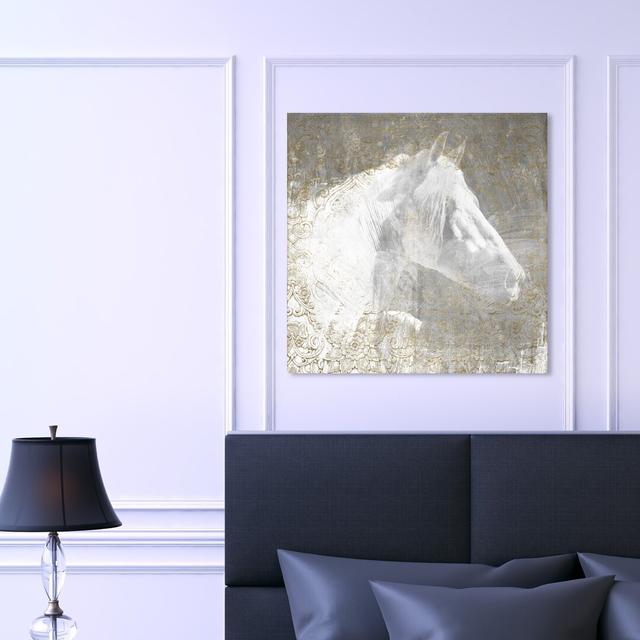 Lone Blanc Horse - Print on Canvas East Urban Home Size: 50.8 cm H x 50.8 cm W x 3.8 cm D on Productcaster.