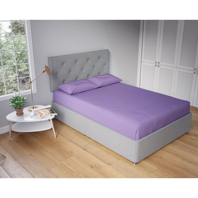 Mirva Extra Deep 30cm Polycotton Fitted Sheet Soft Touch 17 Stories Colour: Lilac, Size: Super King (6') on Productcaster.