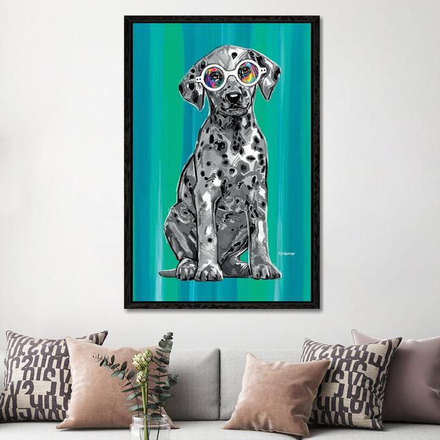 BW Dalmatian Happy Larry Format: Black Floater Framed, Size: 152.4cm H x 101.6cm W on Productcaster.