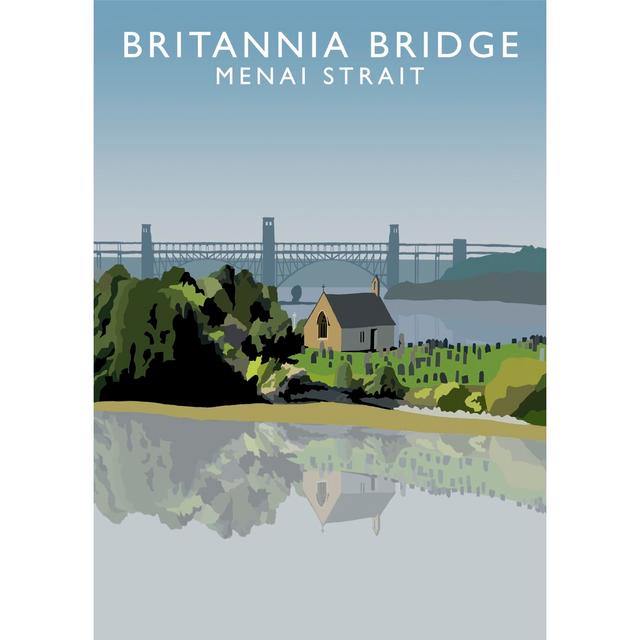 Britannia Bridge 2 by Richard O'Neil - Print East Urban Home Format: No Frame, Size: 50 cm H x 40 cm W x 1 cm D on Productcaster.