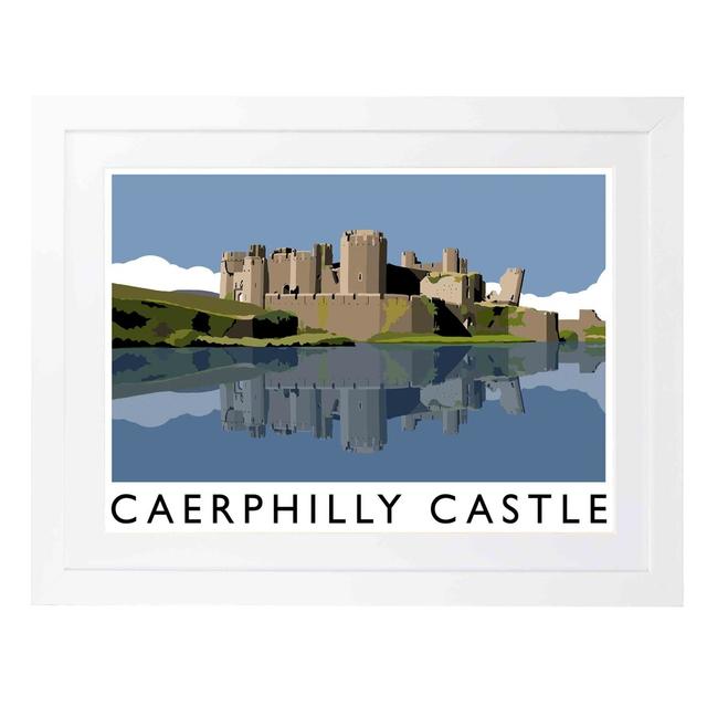 Caerphilly Castle by Richard O'Neil - Graphic Art Print on Paper East Urban Home Size: 33.5 cm H x 43.5 cm W x 2.2 cm D, Format: White Wood Frame on Productcaster.