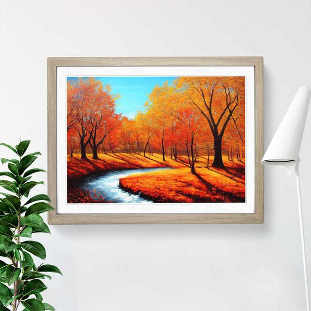 The Unreal Autumn Forest - Single Picture Frame Art Prints Alpen Home Size: 46cm H x 64cm W x 2cm D, Frame Colour: Oak Framed on Productcaster.