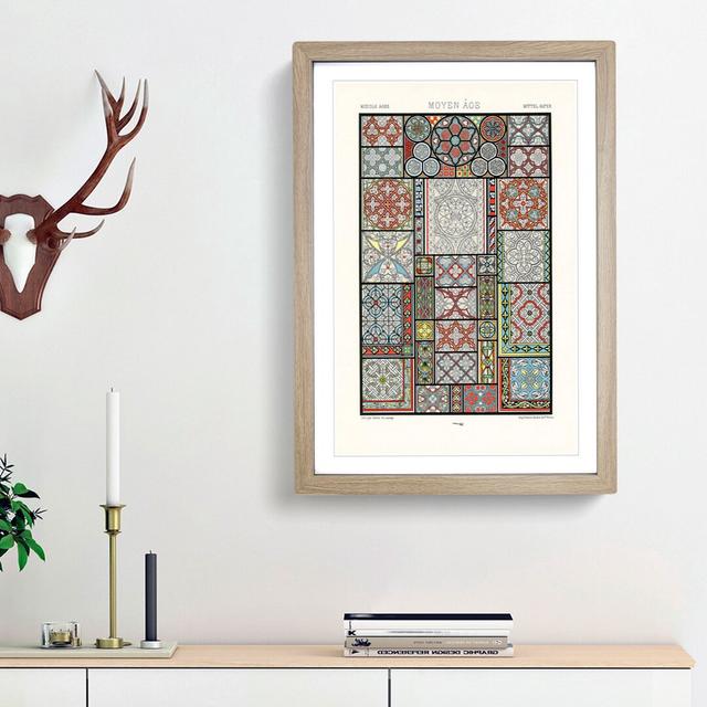 Middle-Age Patterns & Designs by Albert Racinet - Picture Frame Painting Print on MDF East Urban Home Frame Option: Oak Framed, Size: 65cm H x 48cm W on Productcaster.