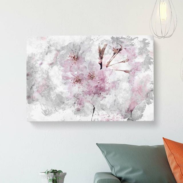 A Pretty Pink Cherry Blossom Tree - Wrapped Canvas Painting Ebern Designs Size: 35.6 cm H x 50.8 cm W on Productcaster.