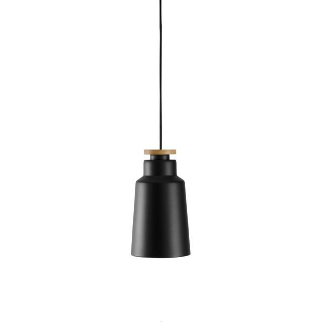 1 - Light Cylinder Pendant Herstal Finish: Flat Black/Nature on Productcaster.