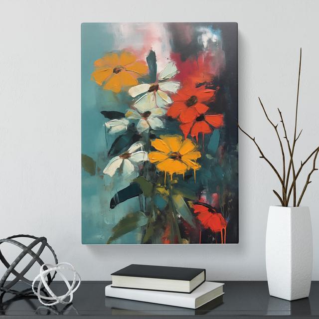 Chatou Flowers Mid Century Vol.7 - Wrapped Canvas Graphic Art Marlow Home Co. Size: 76cm H x 50cm W x 3cm D on Productcaster.