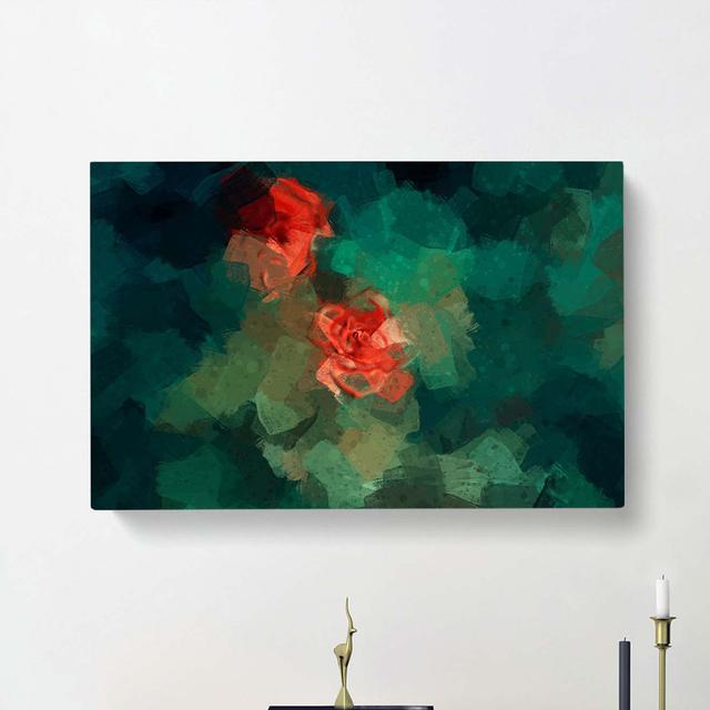 Rose Garden in Abstract - Wrapped Canvas Graphic Art Print East Urban Home Size: 35cm H x 50cm W x 3cm D on Productcaster.