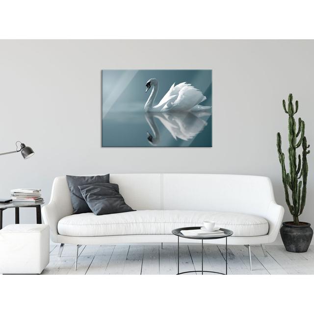 Noble White Swan on Lake - Unframed Photograph on Glass Brayden Studio Size: 70cm H x 100cm W x 0.4cm D on Productcaster.