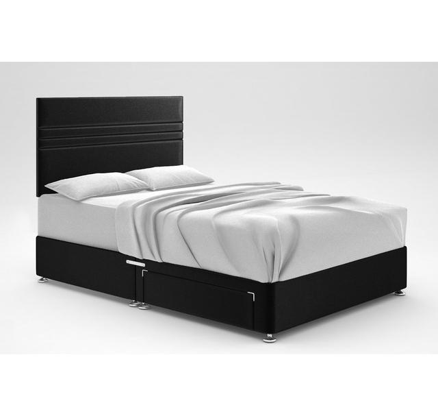 Ostara Divan Bed Base 17 Stories Storage Type: 2 Drawers, Colour: Black, Size: Super King (6') on Productcaster.