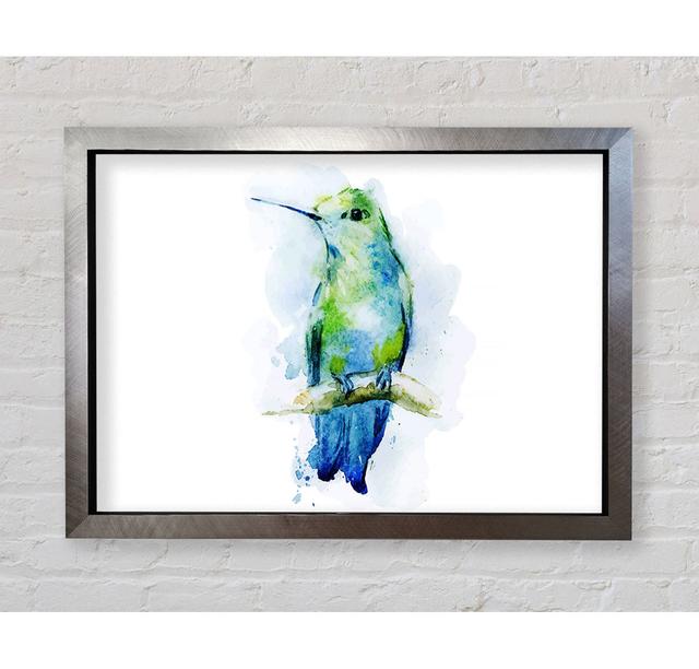 Hummingbird Branch Framed Print Marlow Home Co. Size: 100cm H x 141.4cm W on Productcaster.