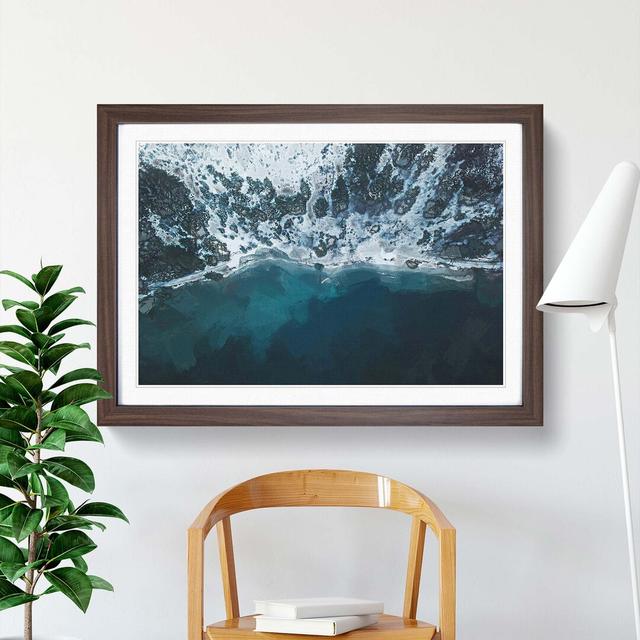 Winter Forest by a Lake in Germany in Abstract - Picture Frame Graphic Art Print East Urban Home Size: 35cm H x 50cm W x 2cm D, Frame Option: Walnut on Productcaster.