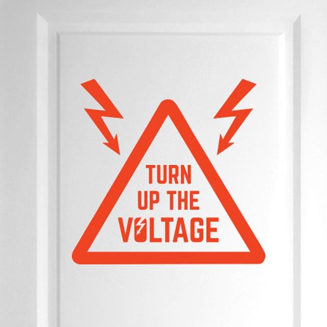 Turn up the Voltage Door Room Wall Sticker Happy Larry Colour: Orange on Productcaster.