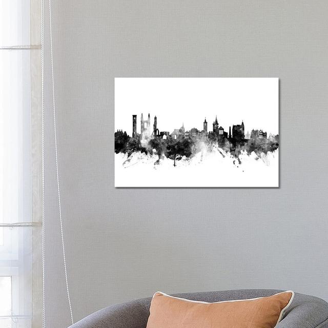 St, Andrews Scotland Skyline In Black And White by Michael Tompsett - Wrapped Canvas Gallery-Wrapped Canvas Giclée Latitude Run Size: 45.72cm H x 66.0 on Productcaster.