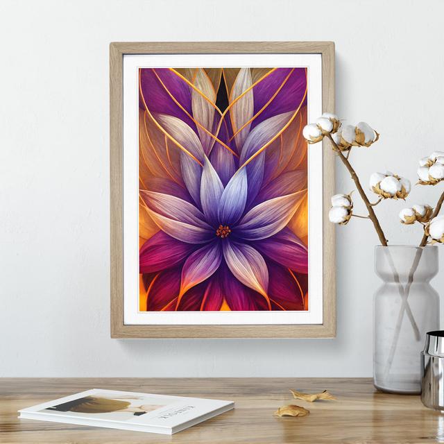 A Super Flower - Single Picture Frame Print Marlow Home Co. Size: 34cm H x 25cm W x 2cm D, Frame Colour: Oak on Productcaster.