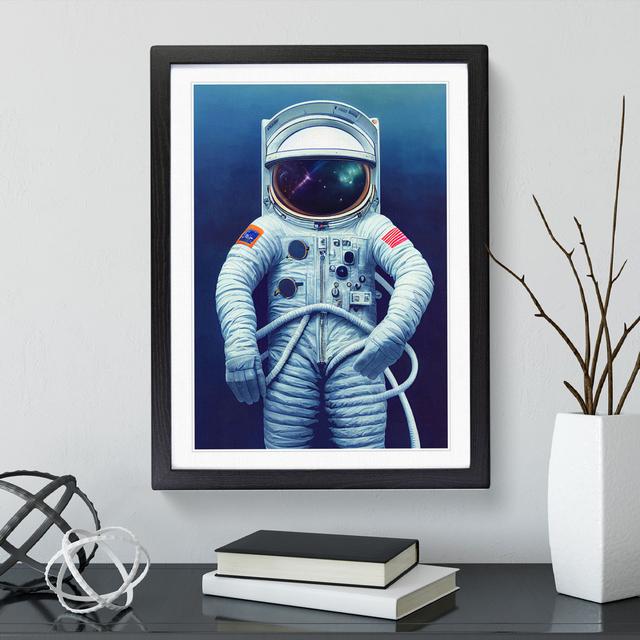 Unreal Astronaut - Single Picture Frame Print George Oliver Frame Colour: Black , Size: 64cm H x 46cm W x 2cm D on Productcaster.