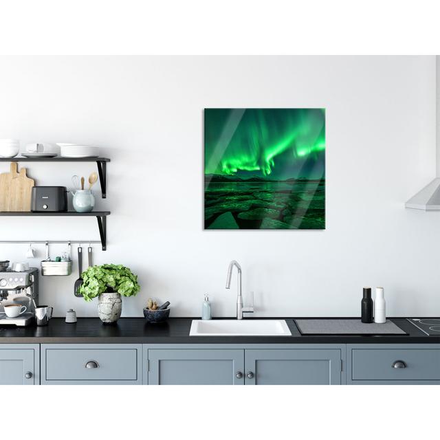 Northern Lights in the Sky - Unframed Photograph on Glass Highland Dunes Size: 60cm H x 60cm W x 0.4cm D on Productcaster.