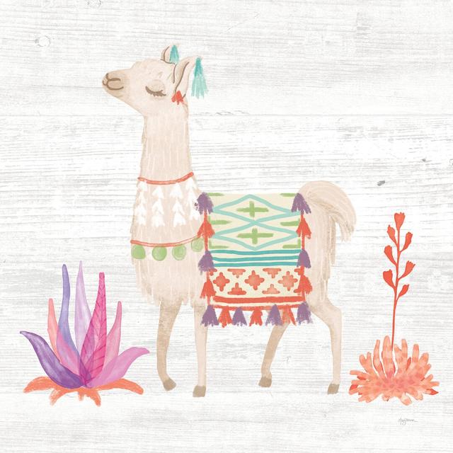 Lovely Llamas IV White No Cactus by Mary Urban - Wrapped Canvas Painting Isabelle & Max Size: 51cm H x 51cm W on Productcaster.