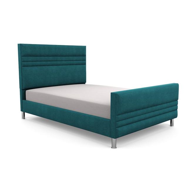 Premium Bowgreave Upholstered Bed Frame Brayden Studio Size: Single (3'), Upholstery Colour: Teal, Upholstery Material: Linen on Productcaster.