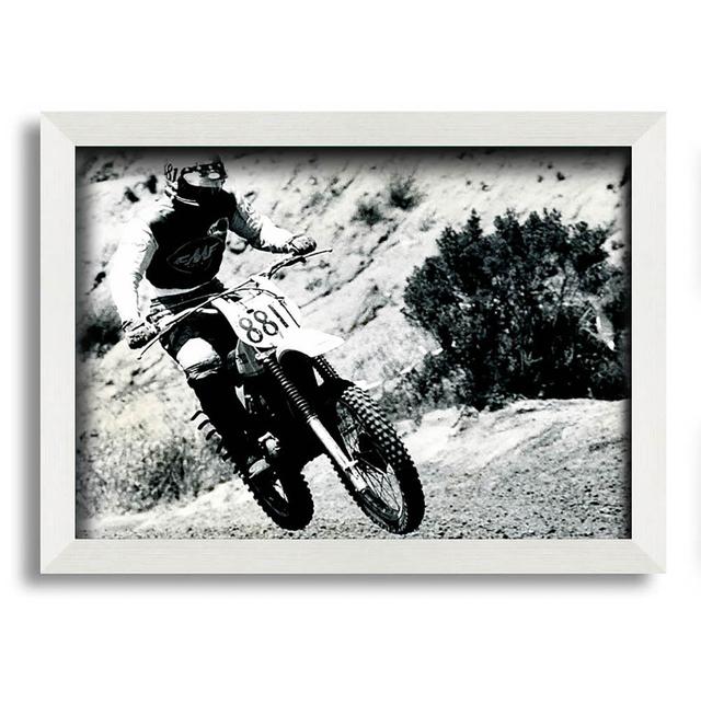 Izzy Motorcross Retro Race - Single Picture Frame Art Prints Latitude Run Size: 29.7cm H x 42cm W x 10cm D on Productcaster.