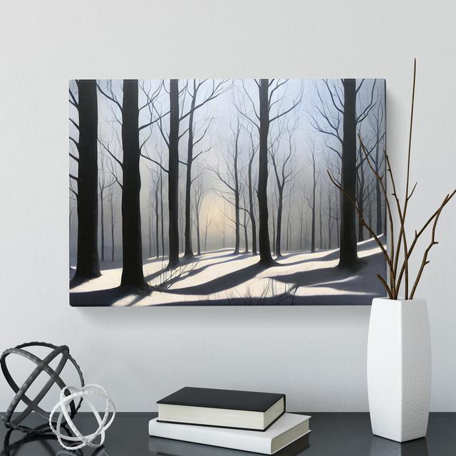 Winter Forest Art Painting - Wrapped Canvas Painting Alpen Home Size: 35cm H x 50cm W x 3cm D on Productcaster.