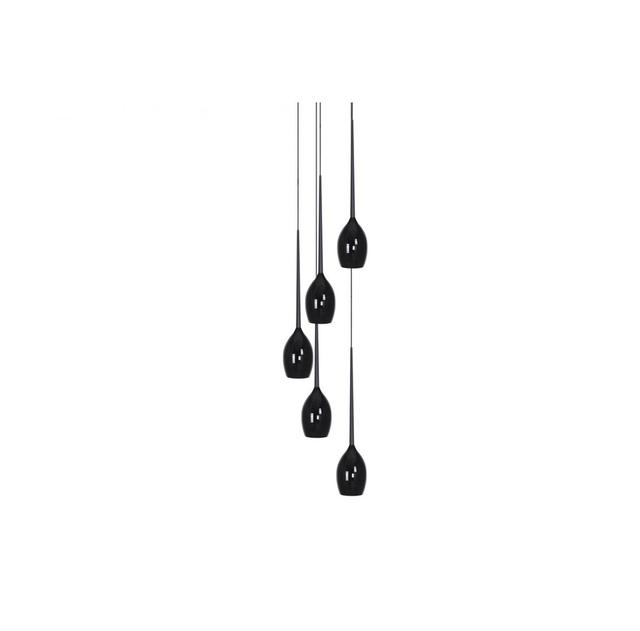 5-Light Cluster Pendant Light in Black with Metal Shade by Azzardo, ck on Productcaster.