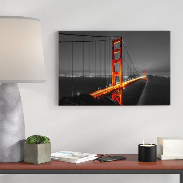 Leinwandbild „Majestätische Golden Gate Bridge", Grafikdruck Pixxprint Größe: 40 cm H x 60 cm B on Productcaster.