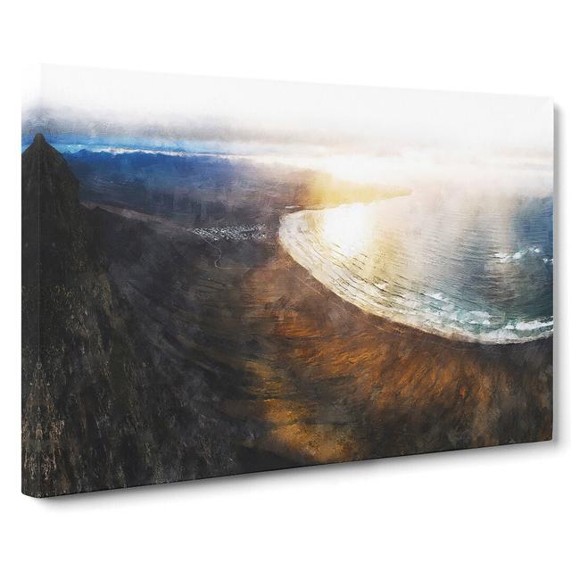 Mountain View of Lanzarote in Spain - Wrapped Canvas Graphic Art East Urban Home Size: 35cm H x 50cm W x 3cm D on Productcaster.