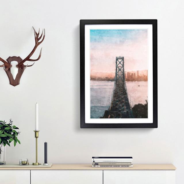 Bridge in San Francisco - Picture Frame Graphic Art Print East Urban Home Size: 63cm H x 45cm W x 2cm D, Frame Option: Black Framed on Productcaster.