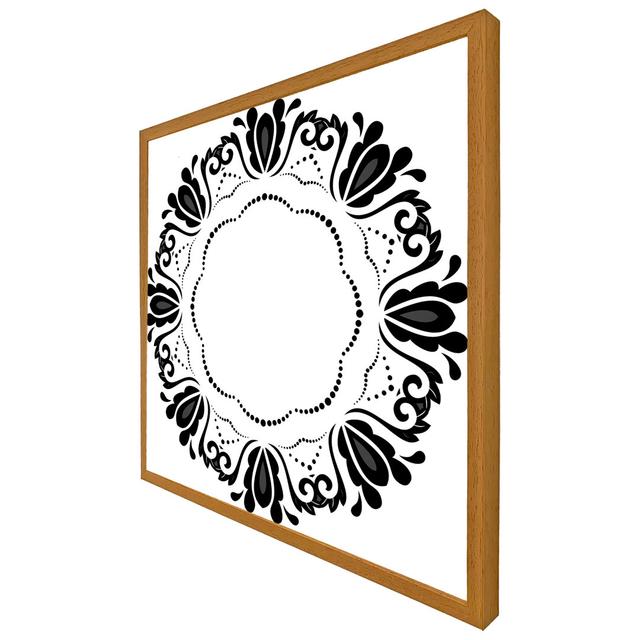 Bitzer Decorative Floral Element - Single Picture Frame Print Latitude Vive Size: 61cm H x 61cm W x 4cm D, Frame Colour: Oak Framed on Productcaster.