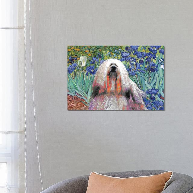 Lhasa Apso Irises by Nobility Dogs - Wrapped Canvas Art Prints Ophelia & Co. on Productcaster.