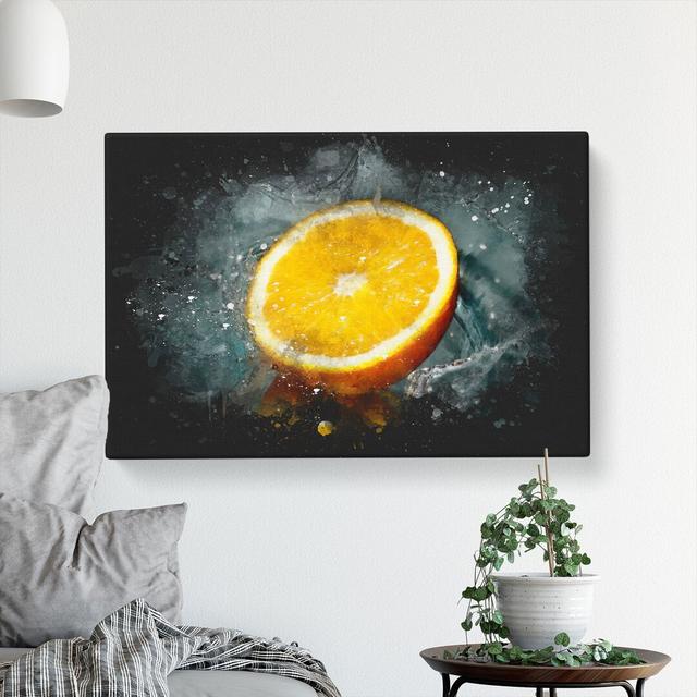 Sliced Orange Fruit - Wrapped Canvas Print East Urban Home Size: 60cm H x 91cm W x 3cm D on Productcaster.