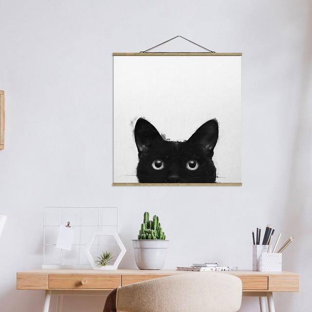 Illustration Black Cat on White by Laura Graves - Painting Print Rosalind Wheeler Size: 80cm H x 80cm W x 0.3cm D on Productcaster.