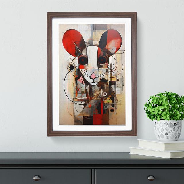 Mouse Abstract - Single Picture Frame Print on Wood Marlow Home Co. Size: 64cm H x 46cm W x 2cm D, Format: Walnut Framed on Productcaster.