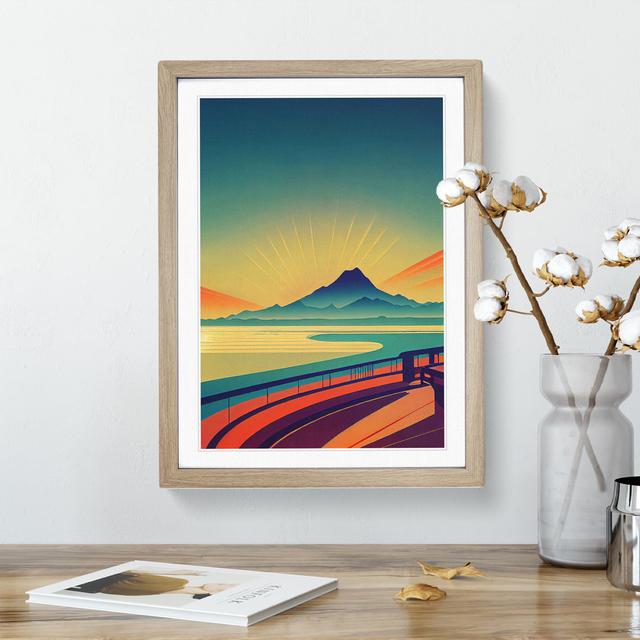 Abstract Sunset Over Mountains No.4 - Single Picture Frame Print Alpen Home Frame Colour: Oak Framed, Size: 46cm H x 34cm W x 2cm D on Productcaster.