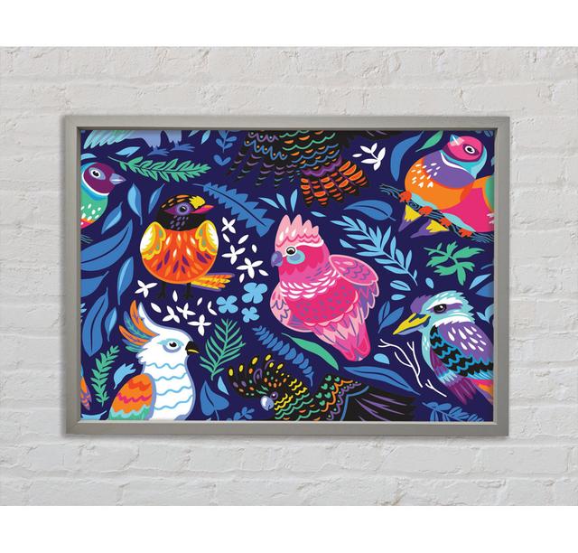 Cartoon Paradise Birds - Single Picture Frame Art Prints on Canvas Bright Star Size: 100cm H x 141.4cm W on Productcaster.